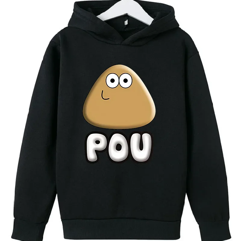 

New My Pet Alien Pou Kids Print Art Print Cute Sweatshirts Boys Girls Gift Top Thick Clothes Kids Hooodie Sweater Black Tops