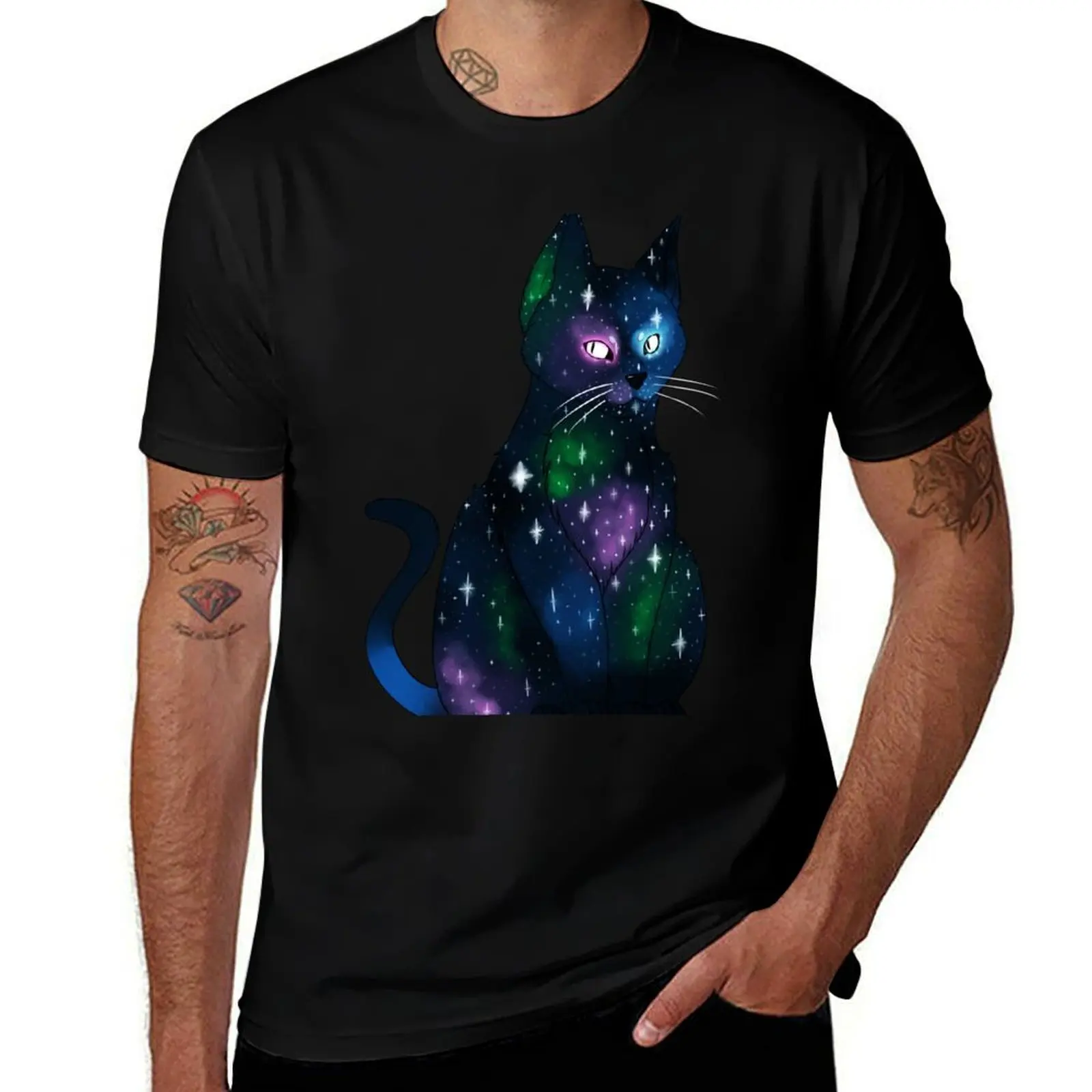 Galaxy Cat T-Shirt man graphic t shirt men t shirt cotton 100% t shirt men 100% cotton luxury brand T-Shirt