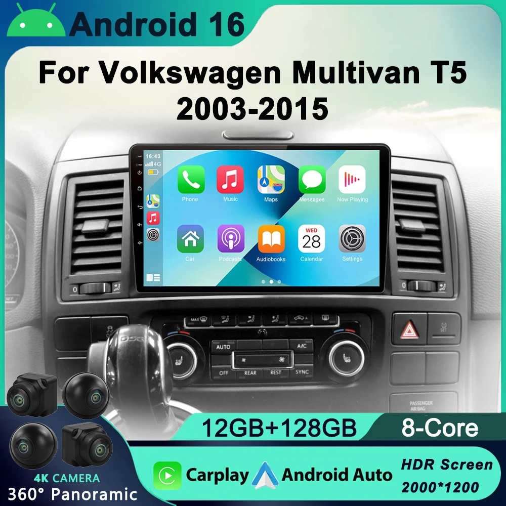 

Android 16 Car Android Auto Stereo Multimedia Player Radio For Volkswagen VW Multivan T5 2003 - 2015 Navigation GPS