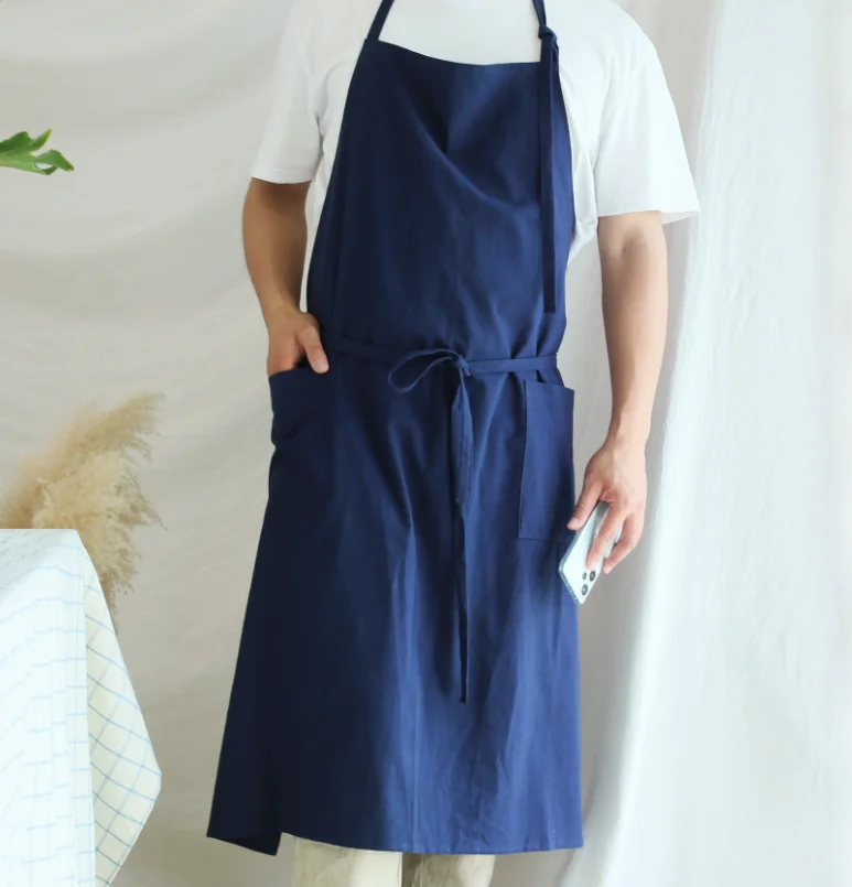Breathable Cotton Apron for men Oversized Flower Coffee Shop Apron Lightweight Kitchen Apron Hairdresser Bib Garden Overaller H1