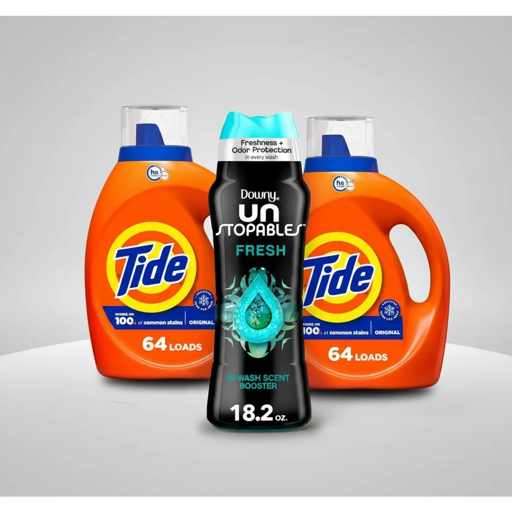 

Premium Liquid Laundry Detergent & Scent Booster Bundle - Fresh Scent, HE Compatible, 64 Loads + 12 Weeks Freshness