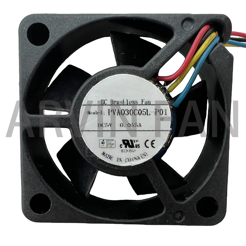 

COOLING REVOLUTION PVA030C05L-P01 3010 3cm 30mm 5V 0.055A 4-wire 4Pin laptop Quiet Hydraulic Fan