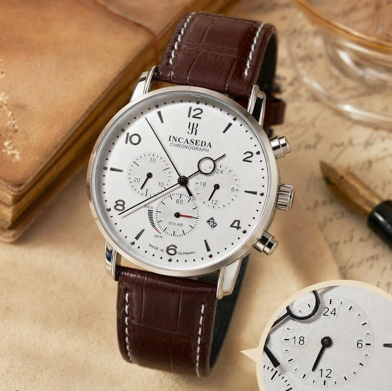 INCASEDA New Men Watch Top Brand Luxury Hollow Watch Men Waterproof Sport Quartz Chronograph Wrist Watch Man Relogio Masculino