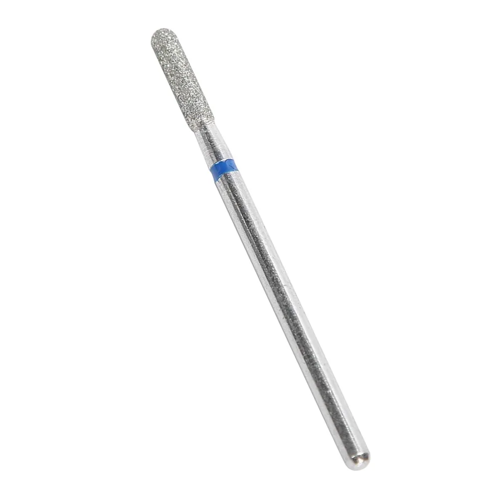 50pcs Portable Diamond Grinding Bit Carborundum Diamond Nail Drill Bits 2.35mm Shank Cylindrical Ball Head Cuticle Removal Bits