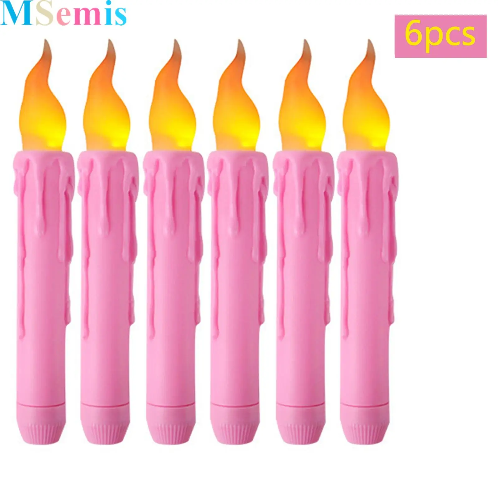 

6Pcs LED Candles Flameless Battery Operated Candles for Music Festival Party Props Home Decor