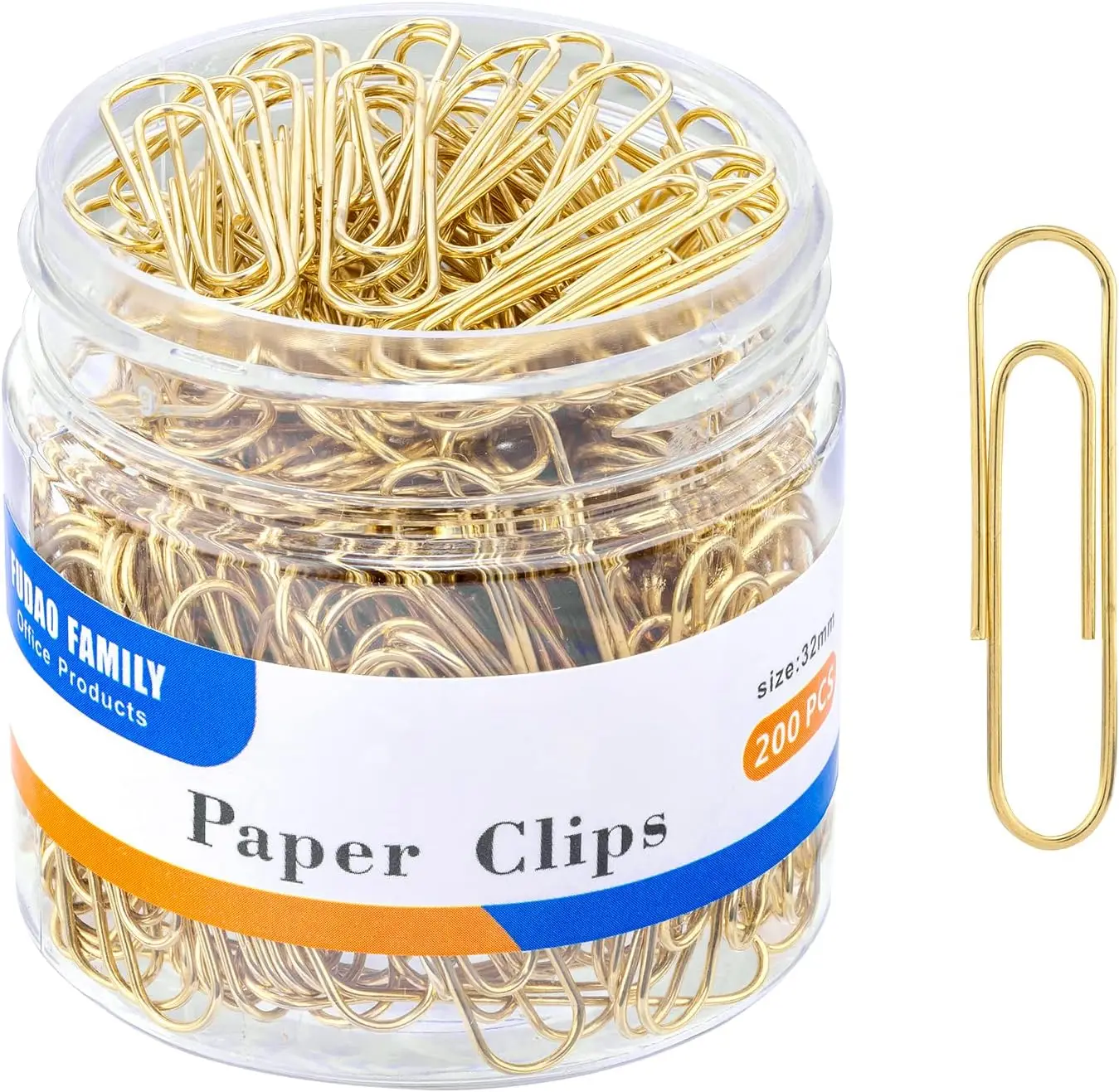 

Medium Paper Clips, 200-Count, Gold, 1.3 Inch (32mm) for Office Home School