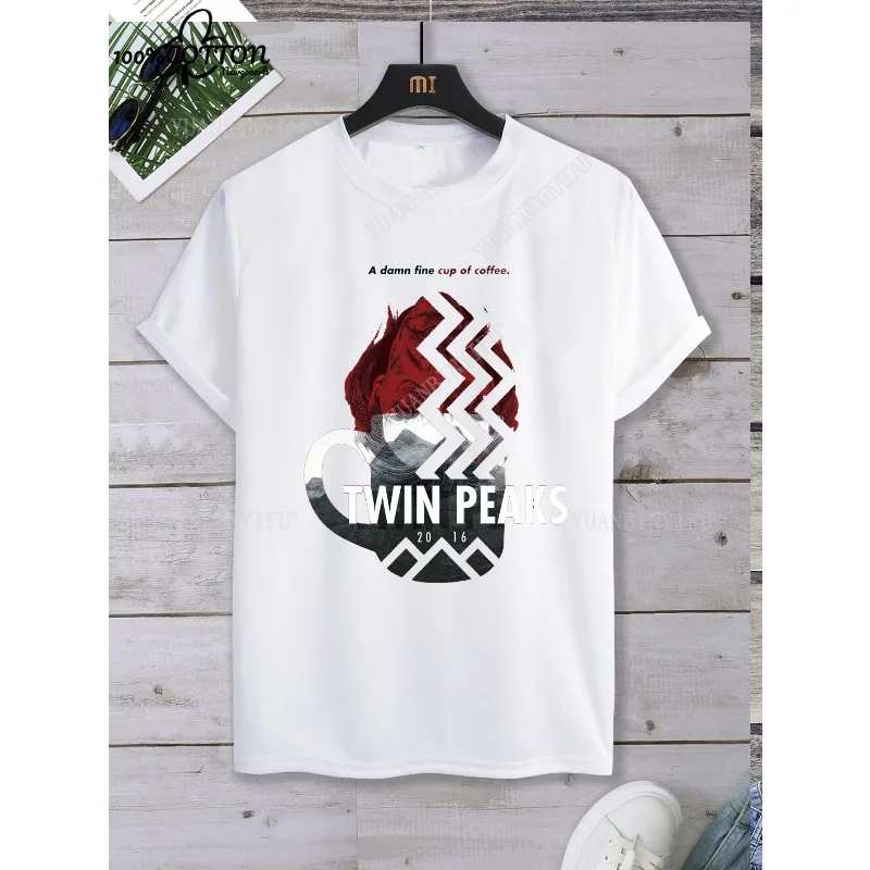 

New Style Classic Street Fashion Twin Peaks Graphic Unisex 100%Cotton Loose T-shirt Short Sleeve O-neck Loose S-6XL