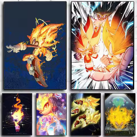 Anime Super S-sonic X Shadow Poster HD Posters Home Living Room Bedroom Bar Cafe Art Decor