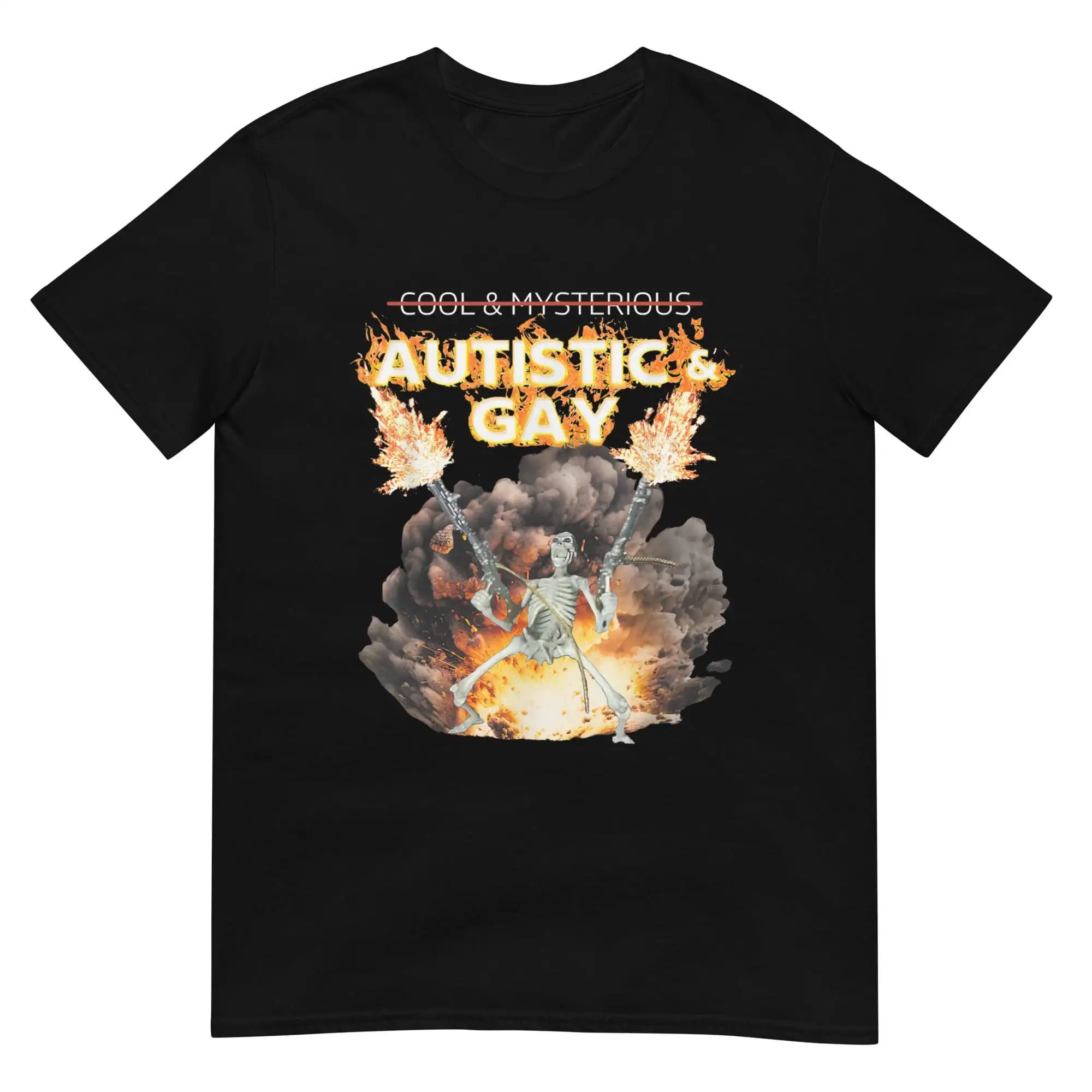 Autistic And Gay Skeleton Explosion T Shirt