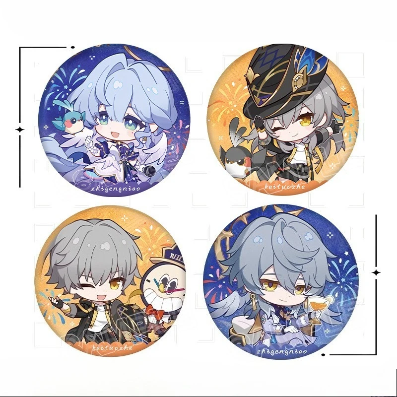 Game Honkai Star Rail Autumn Celebration Series Q Version Tinplate Badge Robin Trailblazer Sunday Round Brooch Backpack Decor
