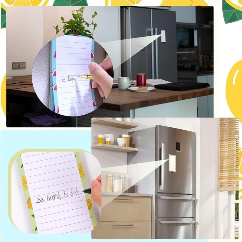 090F Кухонный холодильник Memopad Fruit Print Письменная площадка магнитная блокнота.