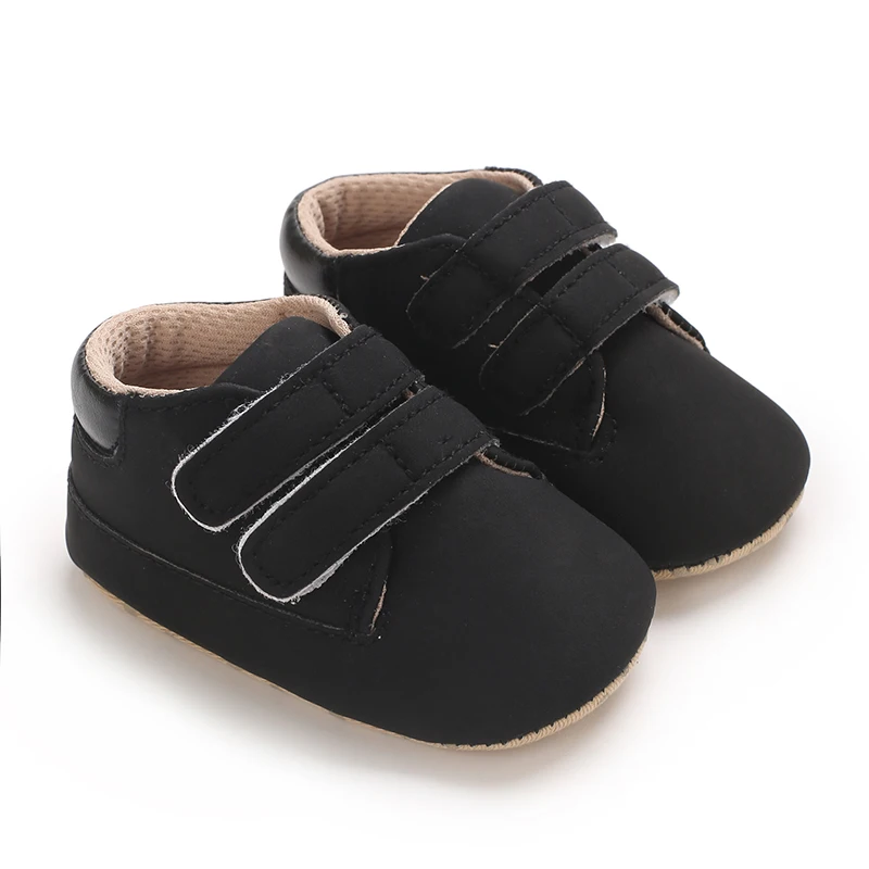 Newborn Baby Shoes Classic Leather Soft Soles Non Slip Toddler Walking Shoes for Boys and Girls 0-18M First Step Walking Shoes