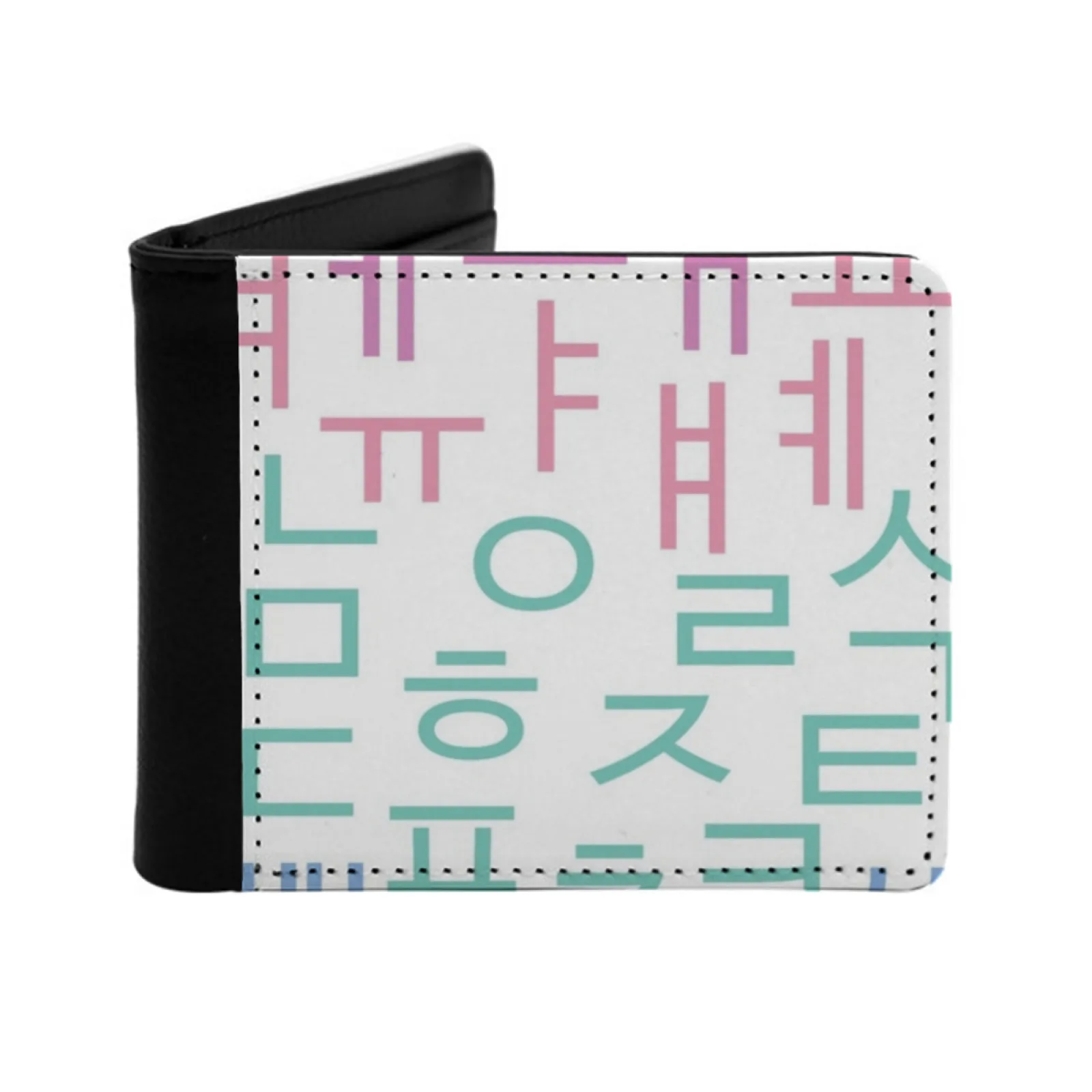 

Hangul Letters Korean Alphabet Kdrama Kpop Men's Wallet Pu Leather Wallet Multifunction Credit Card Purse Language Korean Learn