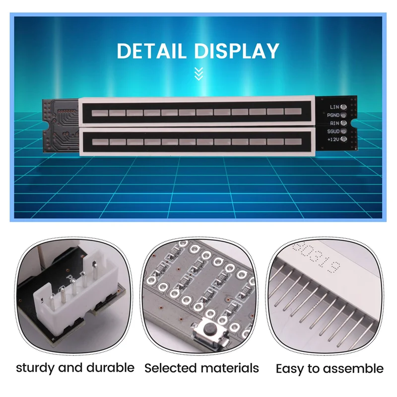 

New!Mini Dual 12 Level Indicator VU Meter Stereo Amplifier Board Adjustable Light Speed Board With AGC Mode, DIY KITS