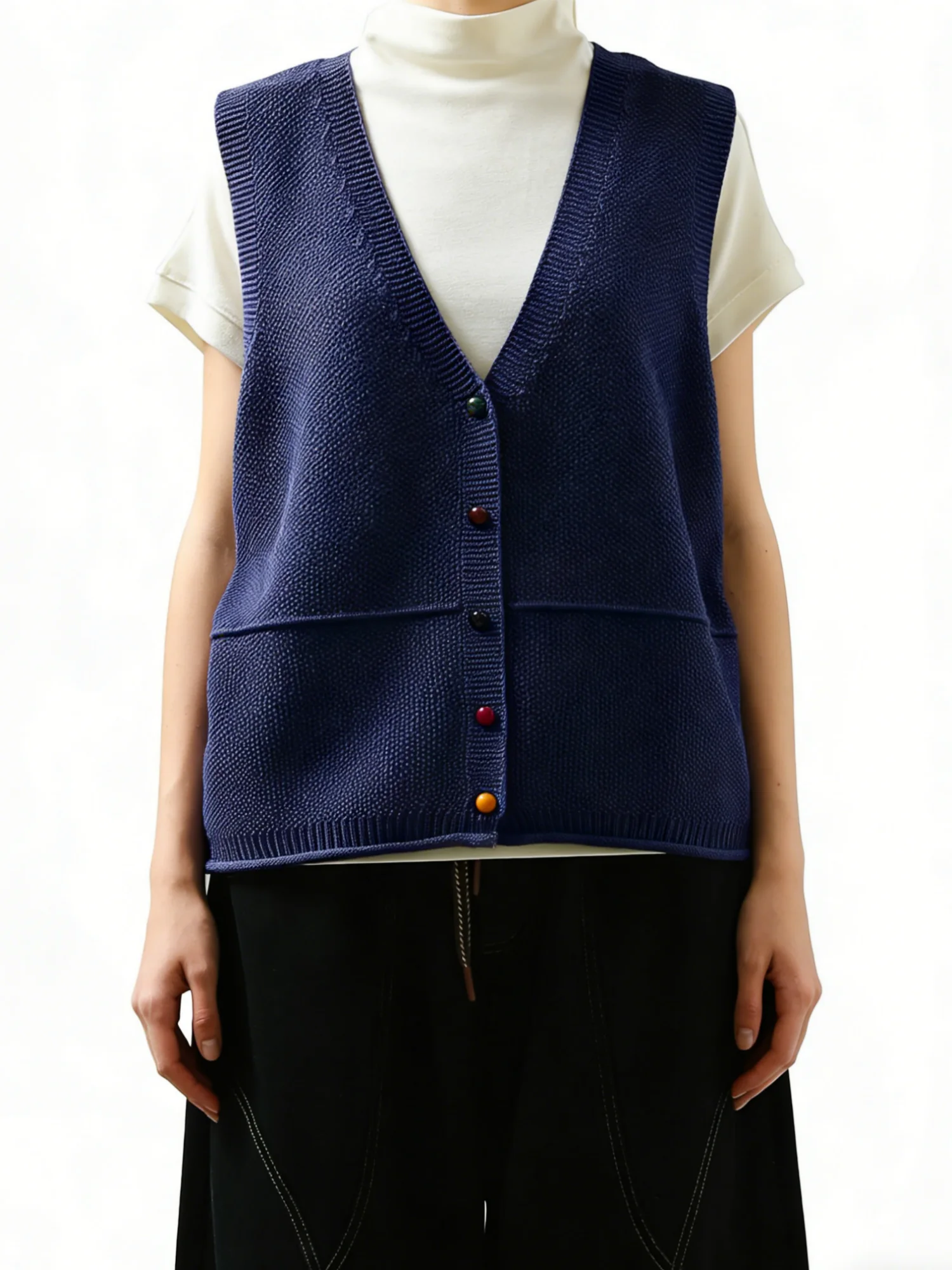 

Women's plus size spring summer Japanese Korean style casual knitted cardigan vest