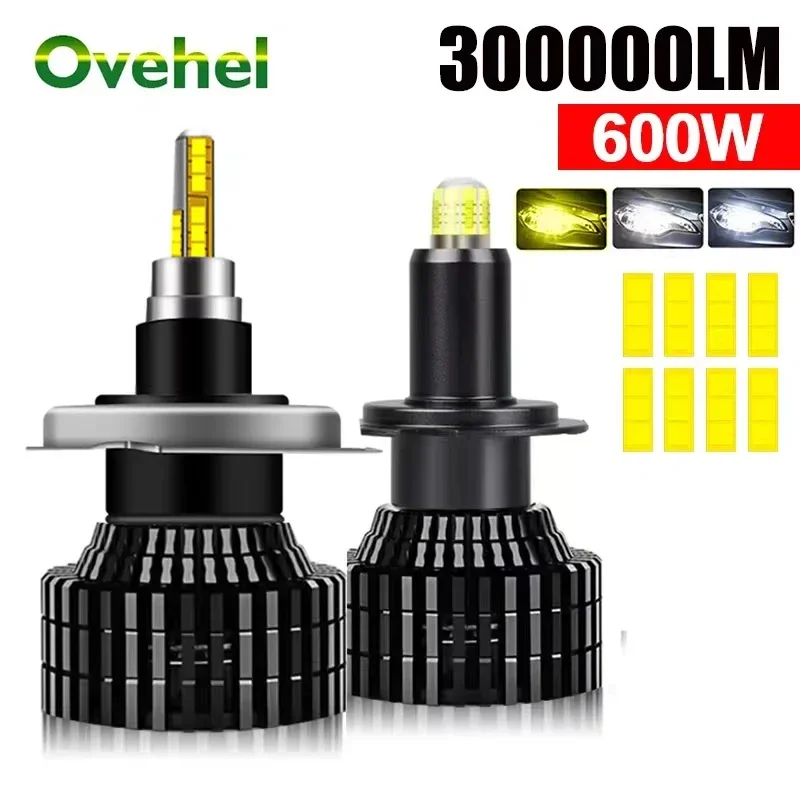 OVEHEL H7 LED H4 Car Headlight Bulb 360 8 Sides H1 H11 520000LM 800W H8 HB3 9005 HB4 9006 9012 Hir2 CSP Led Auto Lamp 6000K 12V