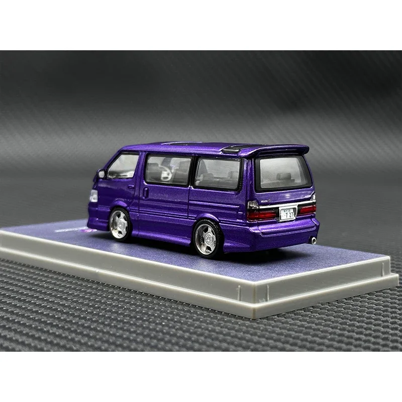 In Stock Tarmac Works 1:64 Hiace Wagon Custom Purple Diecast Diorama Car Model Collection Toys TW