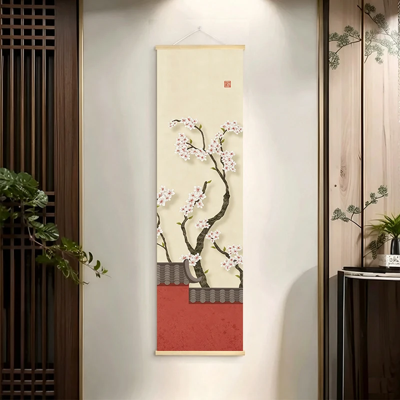 Zen‑Style Calligraphy Hanging Scroll Dopamine‑Detox Slow‑Living Minimal Wall Decor for Tatami Studio Tea‑Ceremony Classroom