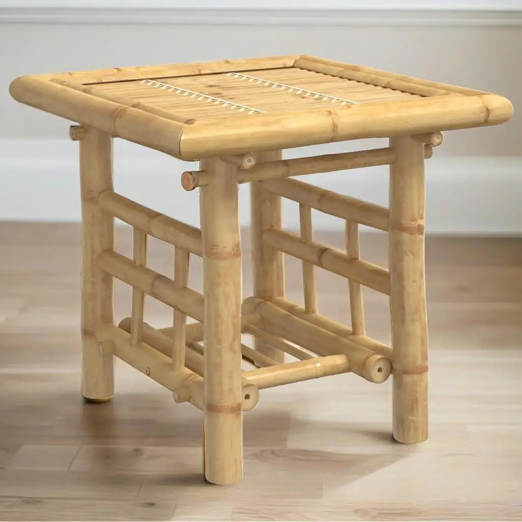 17.7x17.7x17.7 Bamboo Side Table - Stylish & Eco-Friendly Accent Furniture