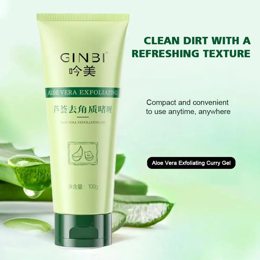 Gel Esfoliante Aloe Vera, Esfoliante Facial, Óleo de Peeling, Hidratante, Cuidado Refrescante, Óleo Controle, Produto Corporal Clareador, Beleza, 100g