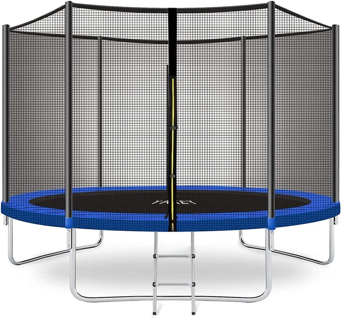 Trampoline 10FT Recreational Trampolines with Safety Enclosure Net, ASTM Approved Combo Bounce Outdoor Waterproo