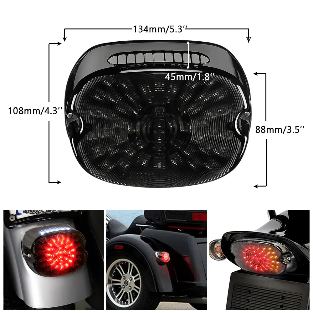Motorcycle Led Tail Light Rear Brake Turn Signal Smoke Tail Lamp for Softail Dyna for Sportster Road King Touring