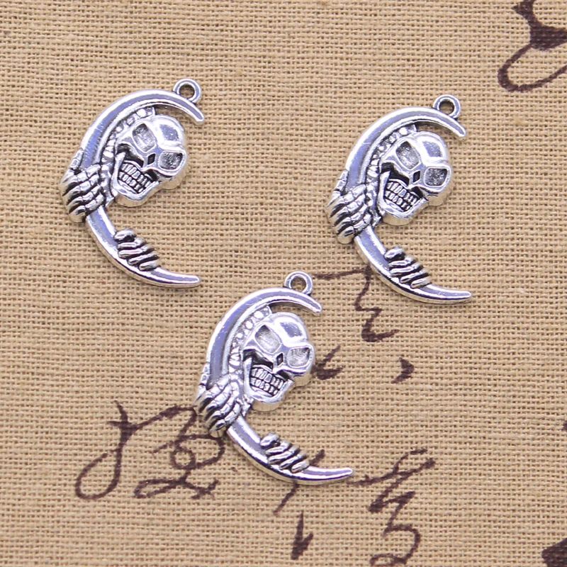 15 шт., подвески на Хэллоуин, лунный череп, 29x18 мм, тибетские серебряные подвески, антикварное изготовление ювелирных изделий, сделай сам, ручная работа, ремесло 15 шт., подвески на Хэллоуин, лунный череп, 29x18 мм, тибетские серебряные подвески, антикварное изготовление ювелирных изделий, сделай сам, ручная работа, ремесло