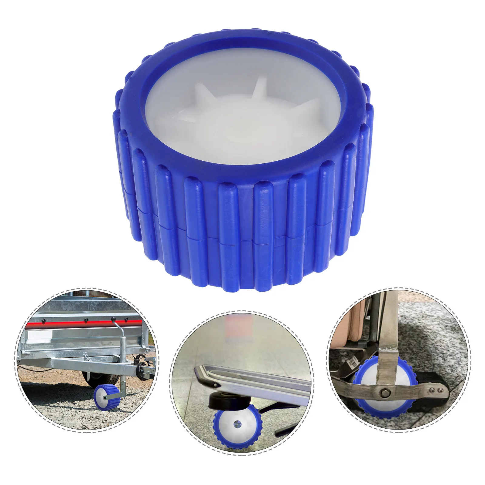 Sturdy PVC Boat Trailer Roller Wheel Ribbed Wobble Design for All Trailers Effortless Push Low Friction Marine Trailer Parts