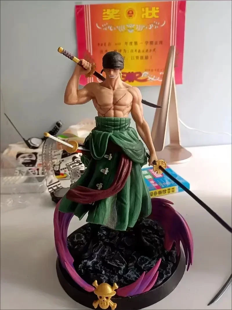 One Piece Roronoa  Zoro Luffy Anime  Figure Three-knife Manga Anime Statue Pvc Action Figure Collection Model Samurai Sanji Toys