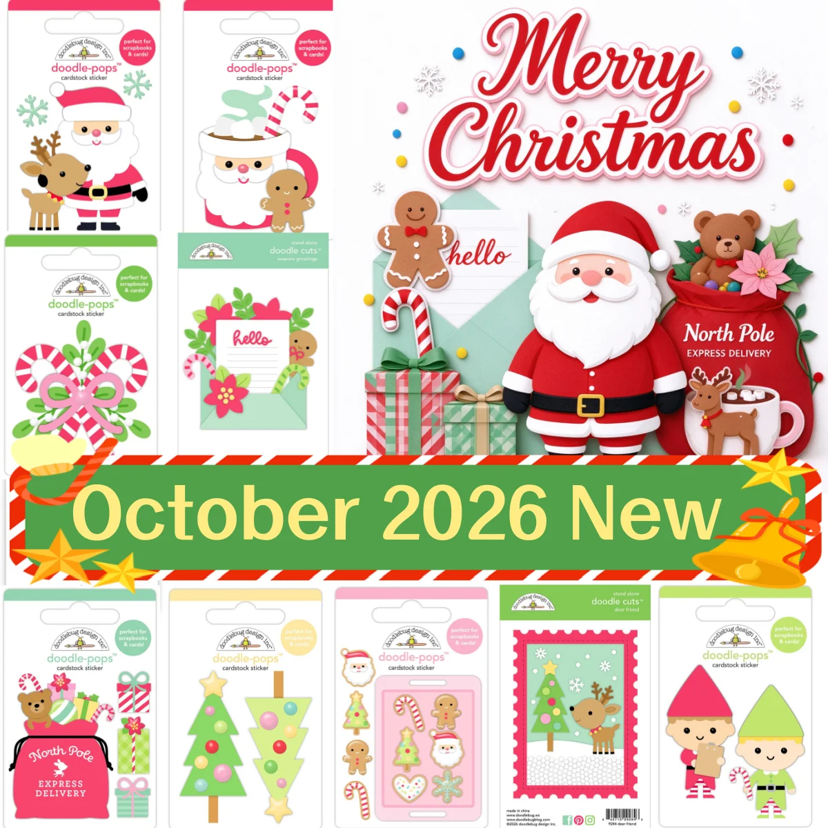 Christmas Tree 2026 Santa Cup Deer Cookies Seasons Greetings Metal Cutting Dies For DIY Decorating Scrapbook Gift Card Craft