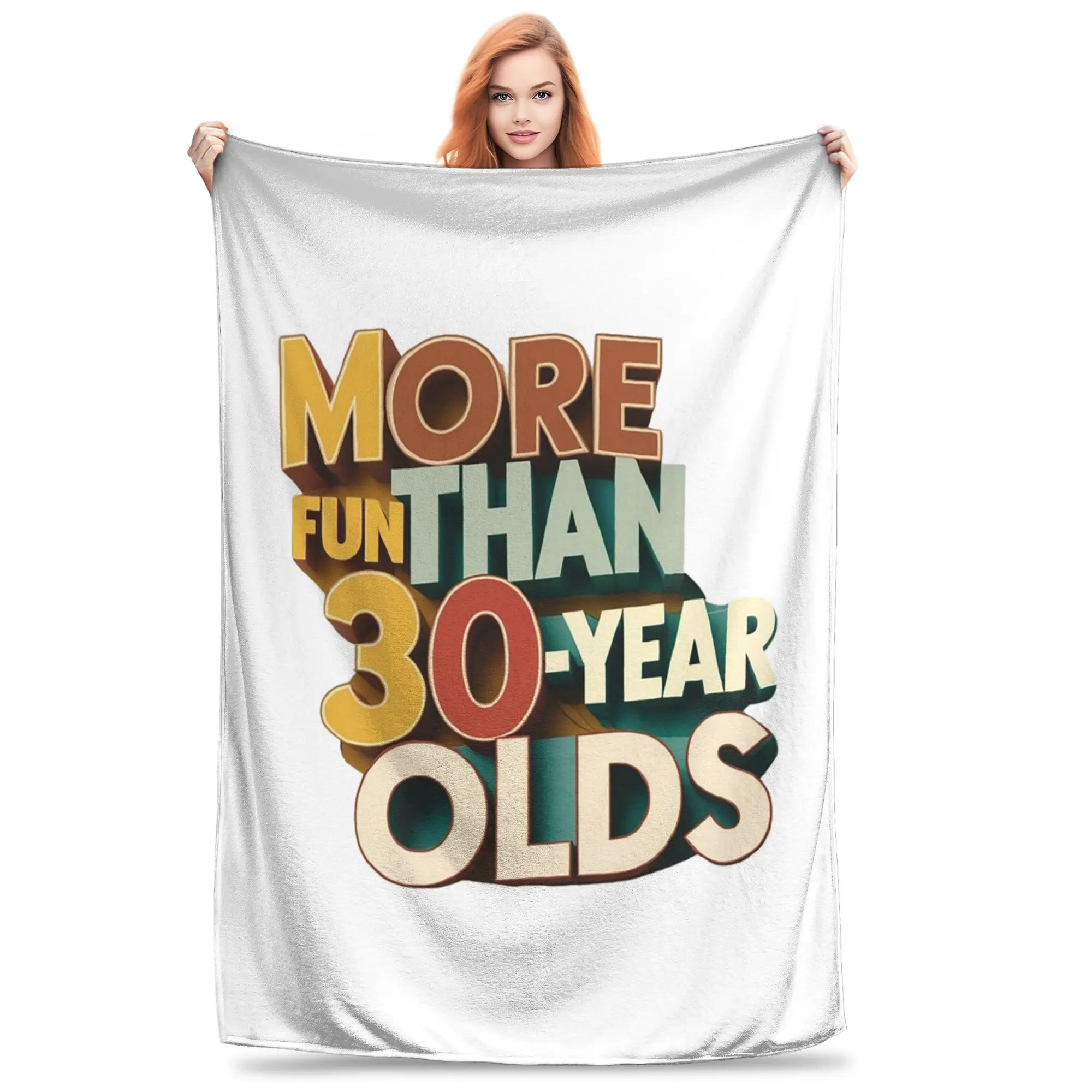 

More Fun Than Two 30-Year-Olds Funny 60th Birthday Blankets Fleece Throw Blanket for Home Bedroom Travel Throws Bedspread Quilt