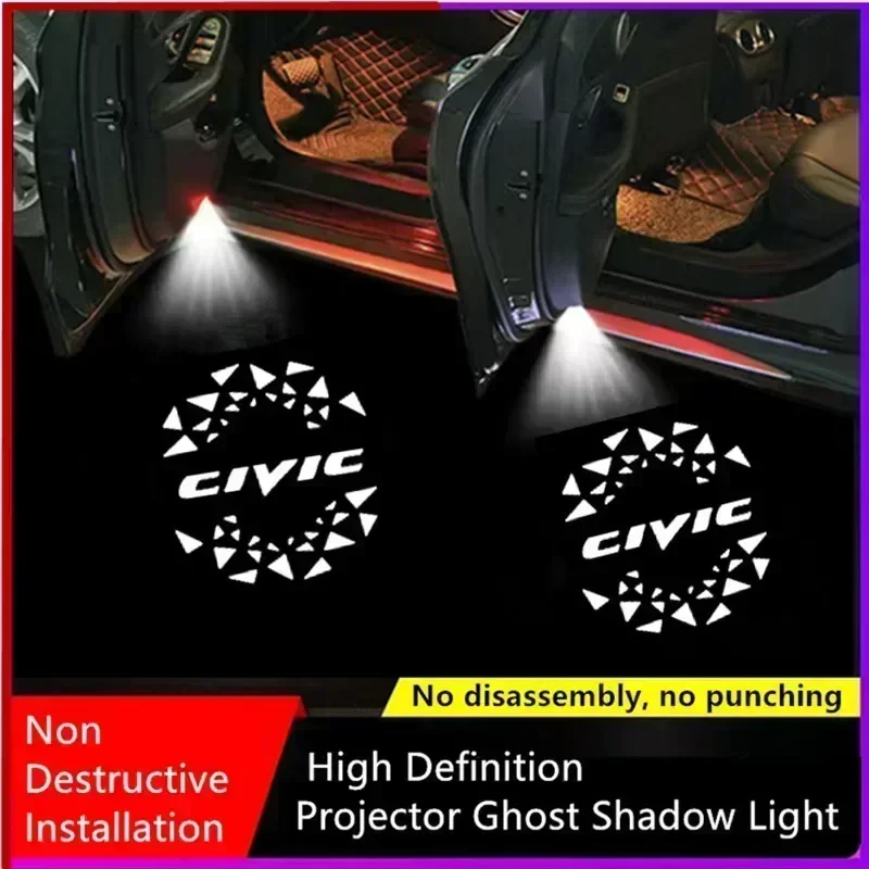 

Civic Door Light Ghost Shadow Light 2pcs Door Welcome Light For Civic Hybrid 2006-2019 Car Styling Honda Door Courtesy Lamps