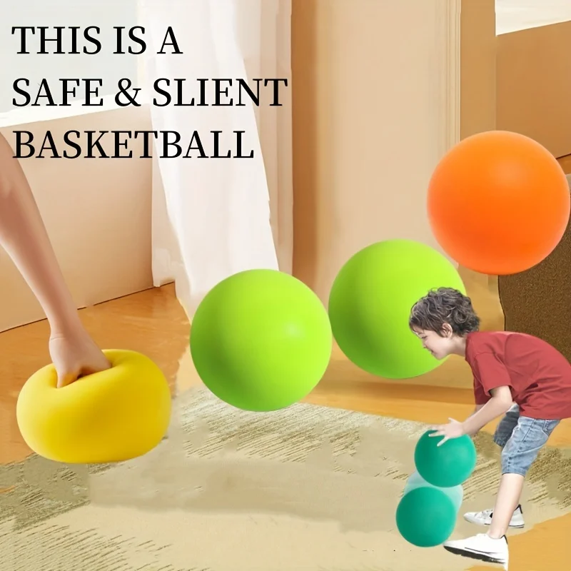 Children Silent Patting Ball Toys High Elasticity Sponge Basketball Sports Kids Toys Indoor Fun Silent Shooting Ball Party Games