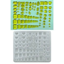DIY Small Assorted Diamond Shape Charms Silicone Mold Heart Square Crystal Pendants Cabochon Gem Stone Jewelry Epoxy Resin Mould