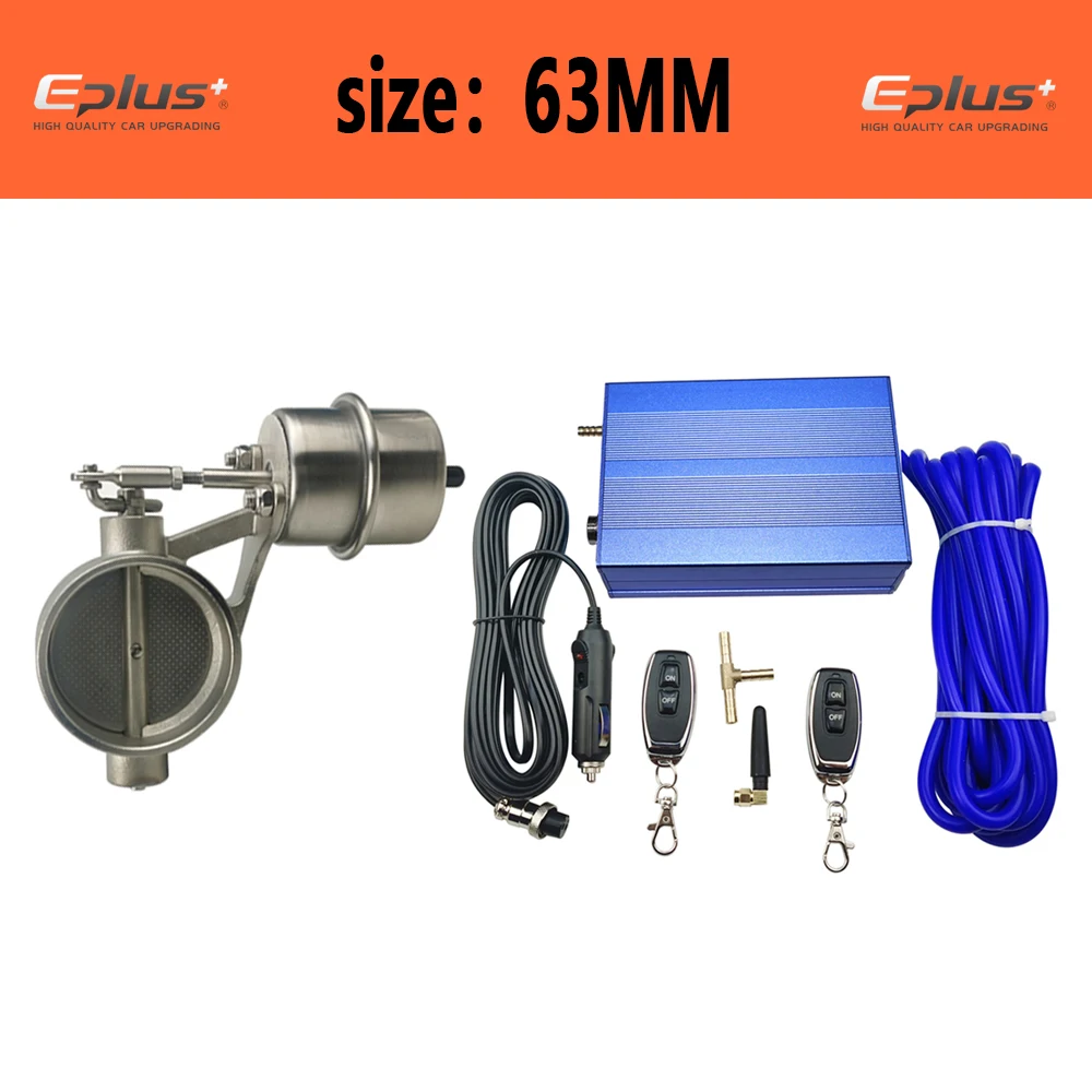 EPLUS Universele Auto Uitlaatpijp Systeem Regelklep dempers Vacuüm Controller Apparaat Afstandsbediening Schakelaar 51 63 76 MM Blauw