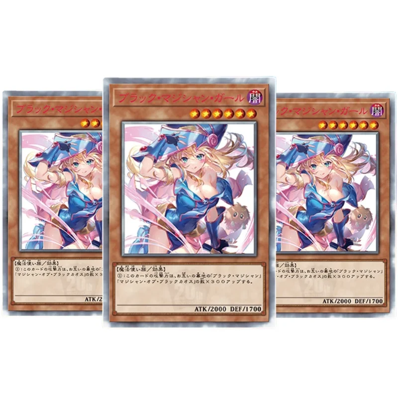 Yu oh-ブラックマジシャンアニメ,女の子の文字コレクション,フラッシュカード,kuriboh,bmg,ツイル,DIYおもちゃギフト,1個セット
