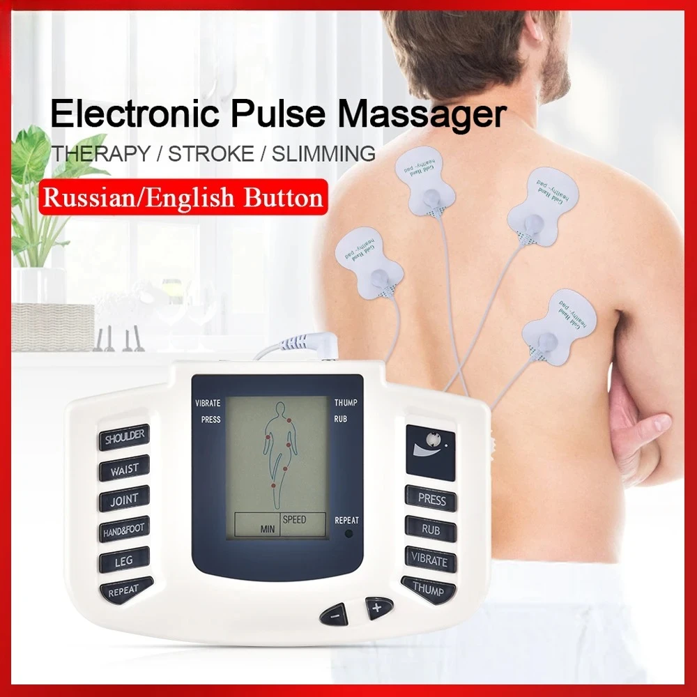 

JR309 Электрический плюс для тела, стимулятор мышц, десятки иглоукалывания, массажер для похудения, 16 подушечек, электростимулятор для цифровой терапии