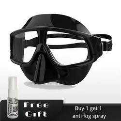 Low volume diving mask Snorkeling Swimming Goggles   Anti Fog Liquid Silicone Resin Lens