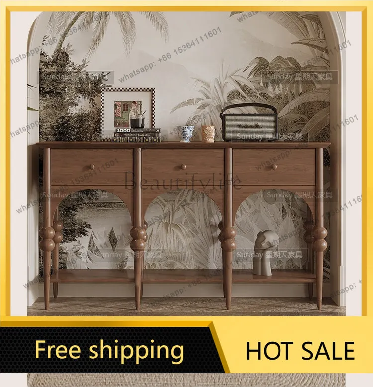 Factory Direct Nordic vintage entryway table, living room hallway entryway counter, modern minimalist storage rack