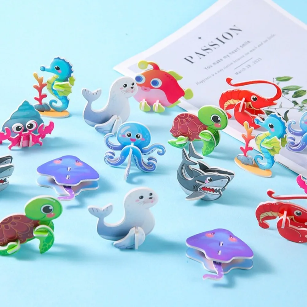 30pcs New Paper Jigsaw Puzzles 3D Early Education Funny Handmade Assembly Model