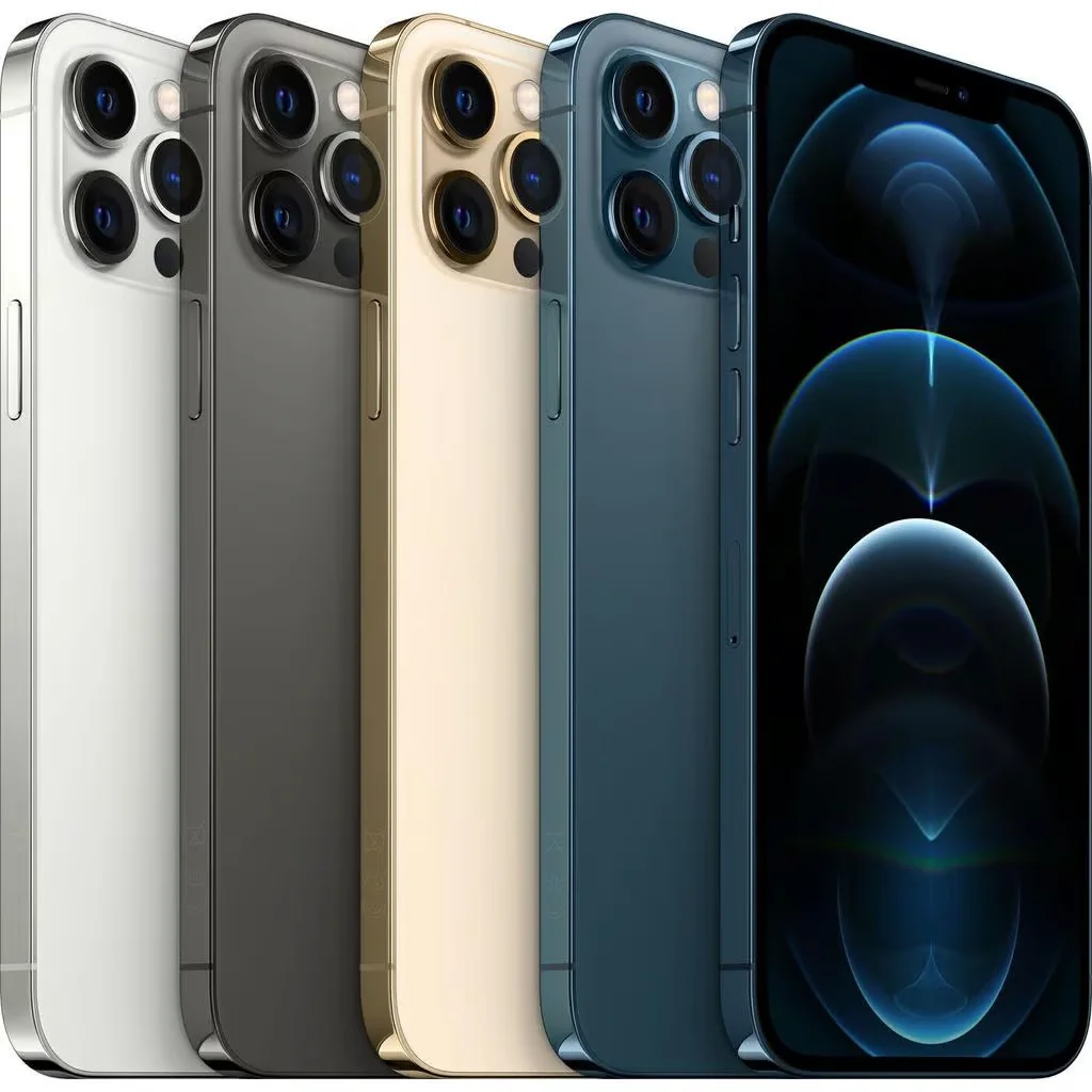 Apple-iPhone 12 Pro Max携帯電話,4GB RAM, 128 GB, 256GB,a14バイオニック,iOS,NFC, 5G,オリジナル,98% 新品,6.7インチ