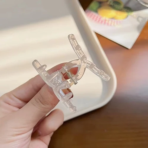 Imagen 2 del producto 4 Uds Clip de pelo horquillas pequeñas para mujer 4,5 CM Mini Clip de agarre de gelatina transparente pelo cangrejo cola de caballo trenza garra accesorios para el cabello