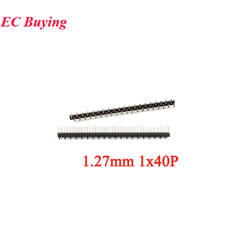 5pcs 1.27mm 2.0mm 2.54mm Pitch 40PIN 1*40P SMT Single Row Dislocation Male Female PCB Pin Header Socket Connector Pinheader Boar