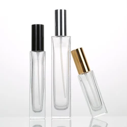 Flcopropriété pulvérisateur en verre transparent, mini atomiseur de parfum portable, flacons 191, bouchon noir, or, argent