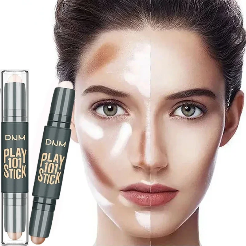 1/2/5 pçs corretivo de ponta dupla vara maquiagem facial lápis de base cremosa cosméticos maquiagem facial iluminador & amp caneta de contorno