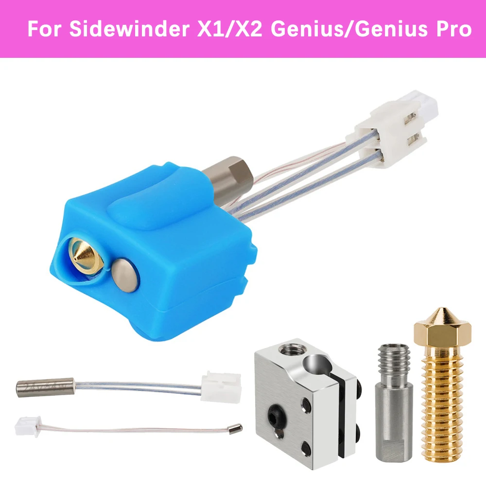 

For Artillery Sidewinder X1/X2 Genius Pro Hotend Silicone Sock Thermistor Heating Tube Heat Block Throat Volcano Nozzle Extruder