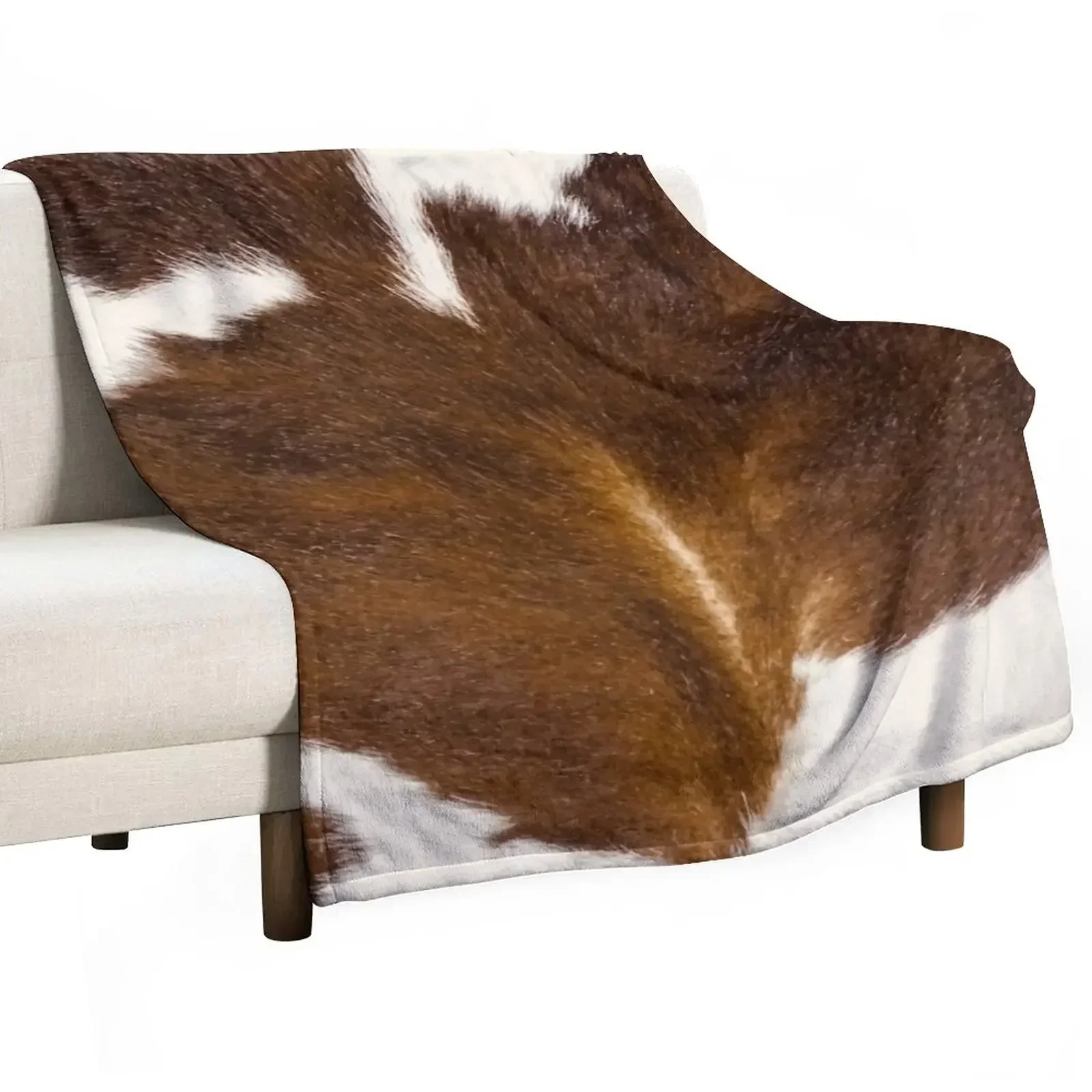 

Cow Print - faux smooth print Throw Blanket Luxury Designer Soft Beds decorative Blankets