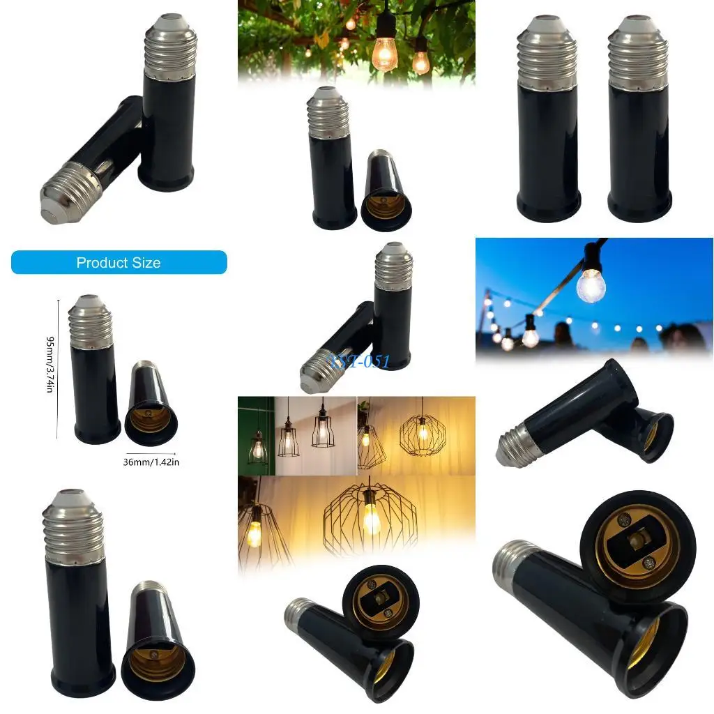 

E15A E27 Владелец лампы 95 мм Дополнительный длинный план Жаропрочный пластик Безопасное электрическое использование