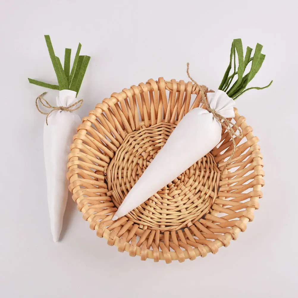

3pcs White Radish Decoration Cartoon Carrot Ornament For Easter Party Home Garden Table Decor Photo Props Cloth Carrot Festival