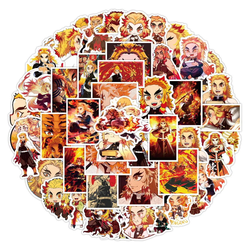 10/30/50pcs Demon Slayer Kimetsu No Yaiba Cartoon Stickers Cool Anime Decals for Scrapbook Laptop Luggage Decoration Sticker Toy